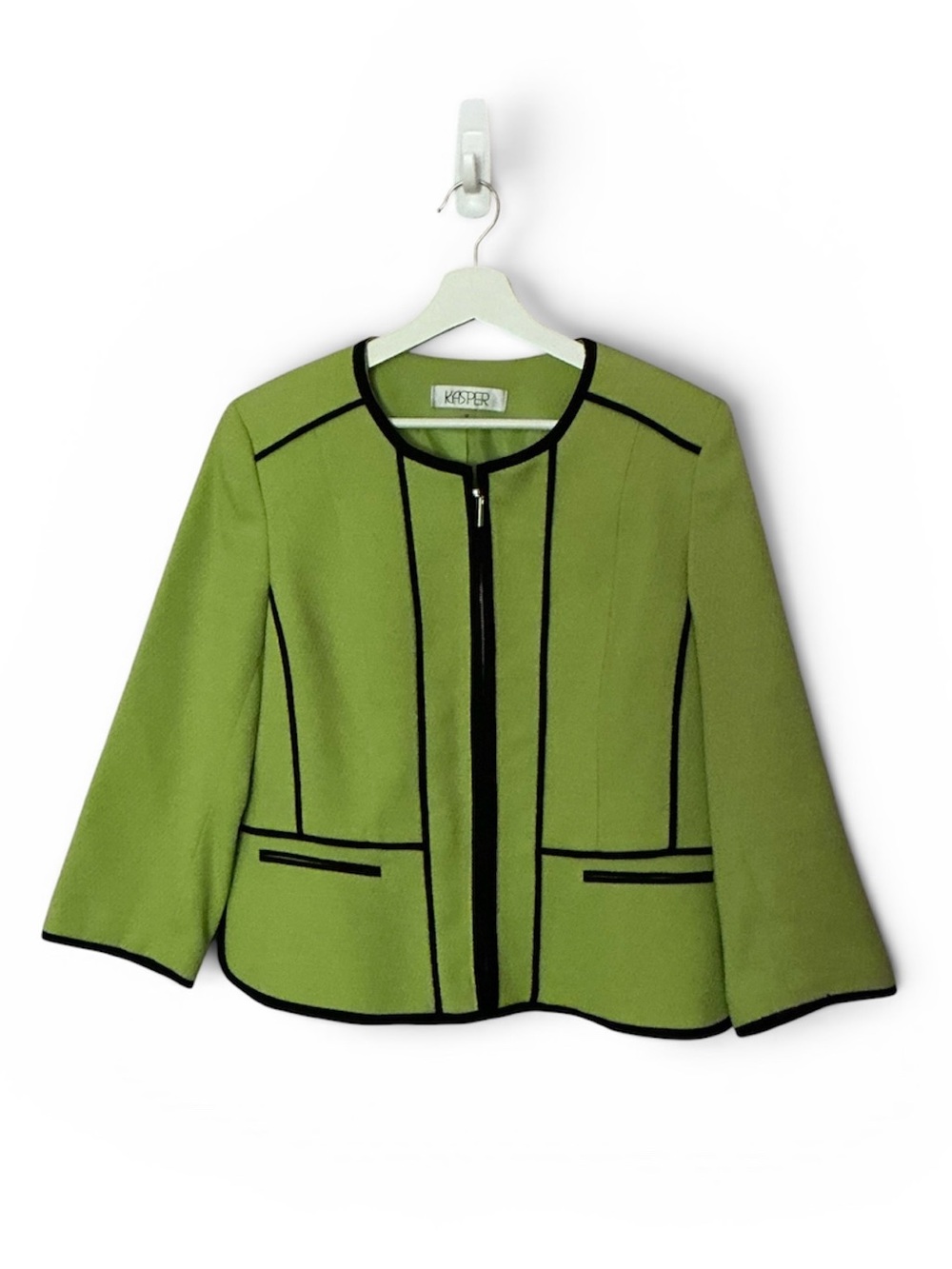 Kasper Lime Green Jacket with Black Trim